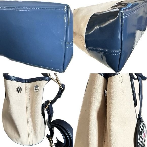 Designer Handbag Kate Spade Rare Patent Canvas Crossbody Tote Bag w/Dust Cover - Picture 5 of 17